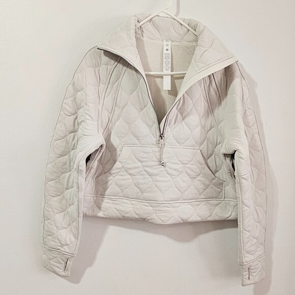 Lululemon Scuba Oversized Quilted Half Zip - Bone - Women's Size XS/S - LW3HFKS - Picture 4 of 8